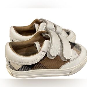 BURBERRY Authentic Unisex Kids Velcro Nova Check Sneakers Size 23